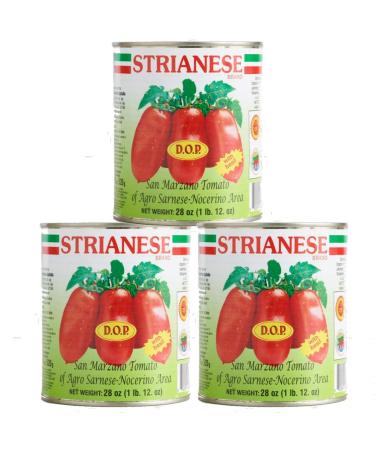 Strianese San Marzano Tomatoes DOP 28 oz (Pack of 3) - Authentic Italian Tomatoes - Buy Online on SooperMarket.com