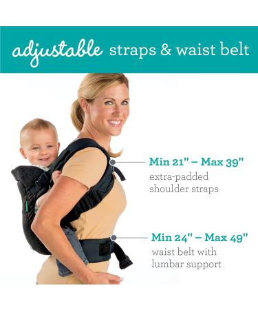 Infantino Flip 4-in-1 Advanced Carrier with Washable Bib - Ergonomic Front and Back Carry for Newborns and Babies 8-32 lbs - Black Denim - Buy Online on SooperMarket.com