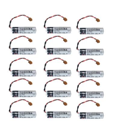 15 Pack ER6VCT ER6V/3.6V PLC Battery 3.6V 2000mAh for Robot OTC ER6BWK67PT Battery with Small JAE Plug er6vct brown plug