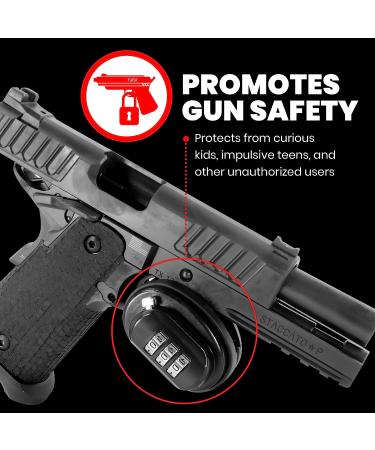 Innovatex Heavy-Duty Gun Trigger Lock Set with 3-Digit Combination - 3 Pack | Secure Handguns, Rifles, Pistols, and Shotguns | Solid Steel Home and Travel Safety Accessories - Buy Online on SooperMarket.com