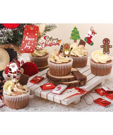 24 x Christmas Cupcake Toppers Merry Christmas Cake Topper Christmas Cake Decoration for Christmas Party Decoration Dessert Cake Christmas Party (Santa Claus) - Buy Online on SooperMarket.com