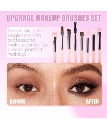 Travel Makeup Brush Set - 10 Mini Brushes with Case | Foundation Blending Eyeshadow & Blush | Perfect Makeup Gift (Pink - Buy Online on SooperMarket.com