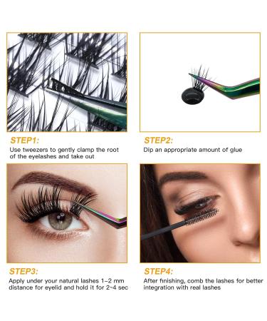 Buy 72 Pcs DIY Individual Eyelash Extensions - Reusable Wispy & Fluffy Eyelashes for Beginners (D-10mm B20) - Perfect for At-Home Use - Buy Online on SooperMarket.com