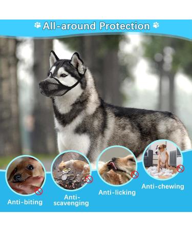 Fwlwtwss Dog Muzzle - Adjustable Mesh Muzzle for Small Medium & Large Dogs | Prevents Biting Chewing & Barking | International Shipping Available - Buy Online on SooperMarket.com