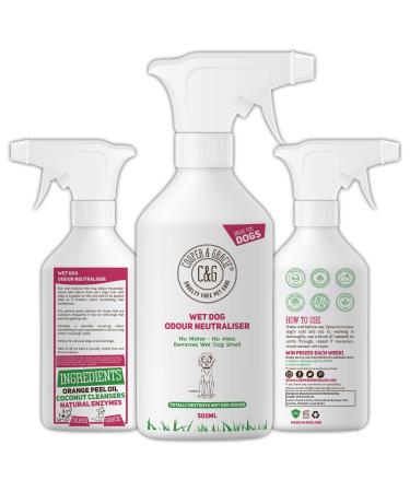 Wet Dog Odour Neutraliser 500ml | Waterless Ourdour Eliminator | Rinse Free Deodoriser Spray | Pleasant Smelling Dog Ingredients |100% Cruelty Free