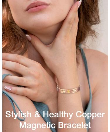 EnerCoppeX Copper Magnetic Bracelet for Women - Detox Jewelry with 3500 Gauss Magnet (CPB-2051T) - Buy Online on SooperMarket.com