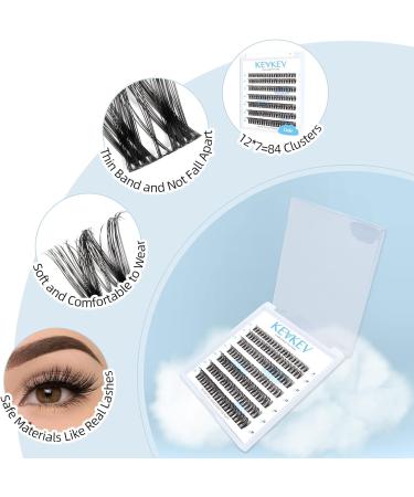 Lash Clusters 84 Pcs Eyelash Extensions D-Mix (8-16mm) - Thin Band & Soft Individual Lashes for DIY Cluster Eyelash Application (Gale D-8-16mix) - Buy Online on SooperMarket.com