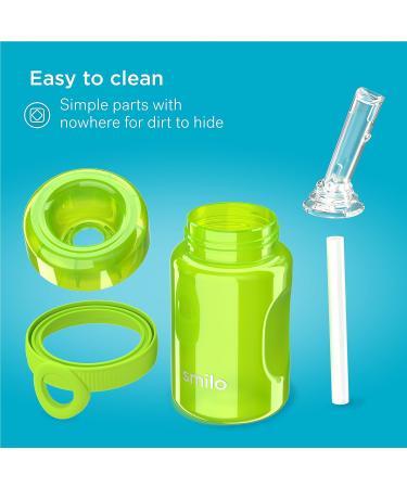 Smilo Sippy Cup 2 Pack for Toddlers (1+ years) - Spill Proof, Fold-Away Silicone Spout - 8.5 oz Capacity - BPA-Free - Made in USA - Aqua & Green/Blue - 2 Pack - Buy Online on SooperMarket.com