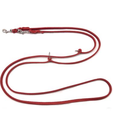 Adjustable Fat Leather Dog Leash for Small & Large Dogs - 2m 2.4m 2.8m 3.5m 5m - Red - Durable & Stylish - Buy Online on SooperMarket.com