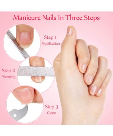 8 Pack Stainless Steel Diamond Nail File Set - Double Sided Metal Buffer for Fingernails and Toenails - Manicure Pedicure Tools for Salon and Home - 8 Inches - Buy Online on SooperMarket.com