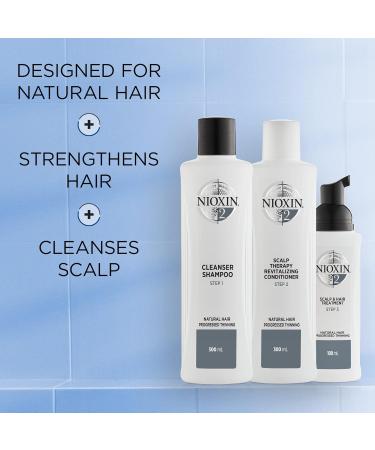 Nioxin System 2 Cleanser Shampoo and Scalp Therapy Conditioner for Natural Hair with Progressed Thinning - Buy Online on SooperMarket.com