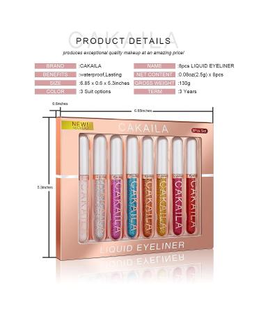 Sparkle All Day: Sumeitang 8 Colors Glitter Eyeliner Set - Waterproof, Longlasting & High Pigmented Eyeliner Kit - Buy Online on SooperMarket.com