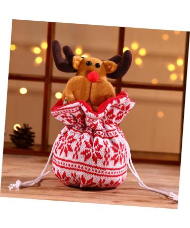 KOMBIUDA 1pc Bags Candy Christmas Hanging Adorable Ornament Knitted Kids Portable Storage Bag Elk - Buy Online on SooperMarket.com