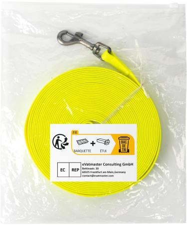 Toozey Waterproof Drag Line for Dogs - 3m 5m 7m 10m 15m 20m - Robust Leash with Hand Loop & Mains Bag - Perfect for All Dog Sizes - Neon Yellow - Buy Online on SooperMarket.com