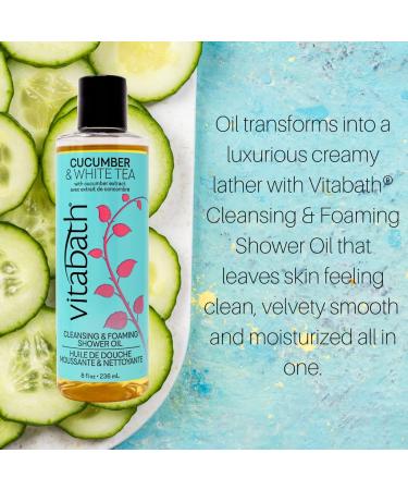 Vitabath Cucumber & White Tea Shower Oil - Nourishing Body Wash for Dry Skin - 8 fl oz - Refreshing Hydration for Women & Men - International Shipping Available - Buy Online on SooperMarket.com