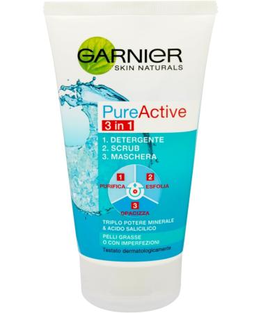 Garnier - Pure Active 3 in 1 - Gel Detergente Scrub Anti Imperfezioni 150 ml - Buy Online on SooperMarket.com