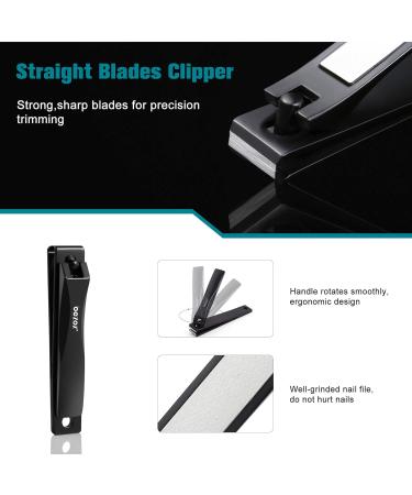 BEZOX Nail Clippers Set Heavy Duty Stainless Steel Toenail Clippers for Thick Nails - Curved and Straight Blade Cutters for Precise Nail Shaping and Cuticle Trimming - Buy Online on SooperMarket.com