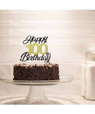 Sumerk 100 Cake Attachments for 100th Birthday Party | Gold & Black Decoration Accessories | Perfect for Celebrations - Buy Online on SooperMarket.com
