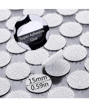 Adhoklop 1248 Pcs (624 Pairs) Dots with Adhesive 0.59 Inch Diameter Hook and Loop Nylon Sticky Back Coins  Adhesive Strips Fastener Round Tapes for School Classroom Teacher Supplies (White) - Buy Online on SooperMarket.com