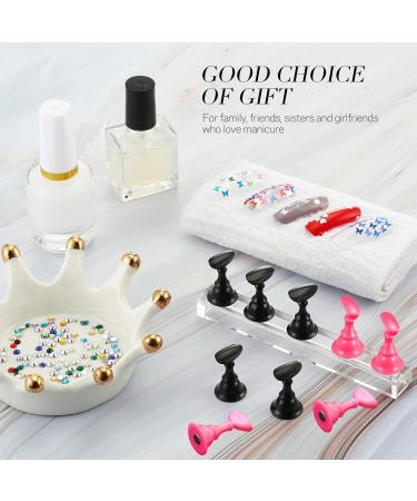2 Set Acrylic Nail Stand with Putty - Perfect for Nail Art & Press On Tips | Manicure Tool for Home & Salon | Ideal Christmas Gift for DIY Business Women - Buy Online on SooperMarket.com