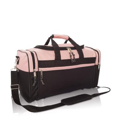 DALIX 17" Blank Duffle Bag Duffel Bag Travel Size Sports Durable Gym Bag Pink