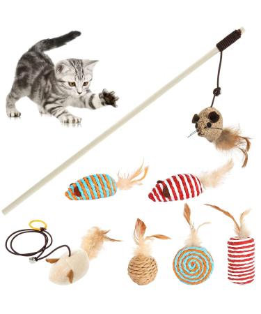 Sunshine smile cat toys set cat toys pack interactive cat toys springs cat toys pets pets treat treat (z-mouse-7-part set)