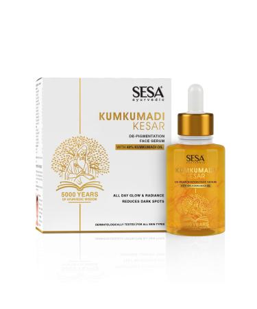 sesa Kumkumadi Face Serum for Radiant & Glowing Skin Made with 40% Kumkumadi Thailam Repairs Dull & Damaged Skin Light Weight & Non Sticky Suitable for all Skin Types 30ml or 1 oz