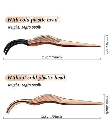 Stainless Steel Cluster Lash Tweezers Set - Rose Gold 2pcs DIY Eyelash Applicator Tool for Easy Application and Removal of False Lashes - Buy Online on SooperMarket.com