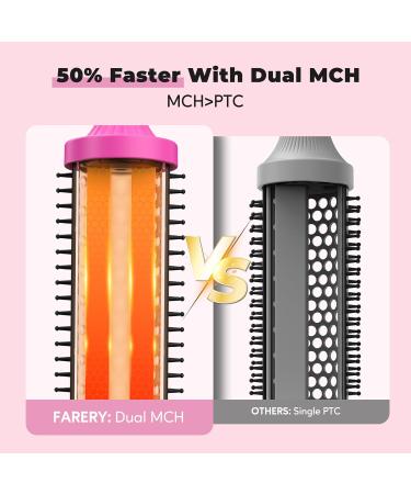 1.5-Inch Thermal Brush - Ionic Heated Round Brush for Quick Blowouts Volumizing & Curls | Dual MCH Heating Digital Display 9 Temperatures Dual Voltage - Buy Online on SooperMarket.com