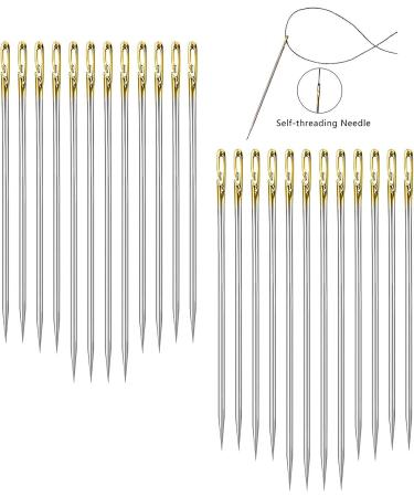24 PCS Self Threading Needles with Vintage Holder - Easy Hand Sewing for DIY Crafts - Buy Online on SooperMarket.com