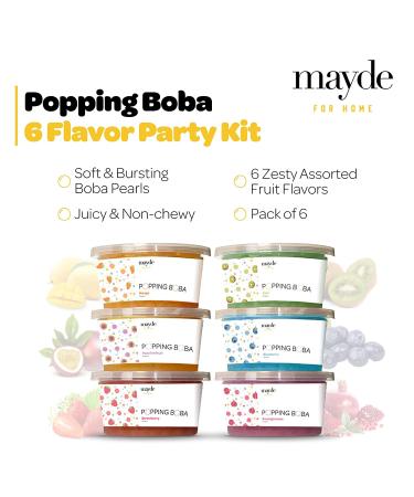 Mayde Bursting Popping Boba Pearls  Strawberry  Mango  Passion Fruit  Kiwi  Blueberry  Pomegranate - 6 Flavor Party Kit (490 gms  6 pack) - Buy Online on SooperMarket.com