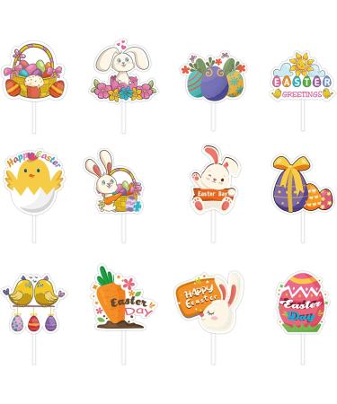 Easter Cake Decor Set 12Pieces Of Charm Rabbit Gnomes Easter Cupcake Toppers Cupcake Pick Festive Dessert Toppers Festive Dessert Embellishments - Buy Online on SooperMarket.com