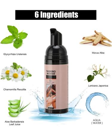 Dark Self Tanning Foam Tanning Mousse Summer Body Face Sunless 60ML Self Tanner Foam Moisturizing Skin Firming Face Tanning Balm for Women - Buy Online on SooperMarket.com