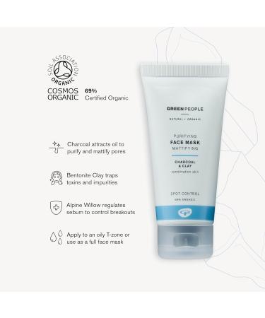 GREEN PEOPLE Purifying Face Mask 50ml Natural & Organic Clay & Charcoal Face Mask Anti-Blemish Facial Mask for Combination & Spot Prone Skin SLS Free & Ethyl Alcohol Free Cruelty Free & Vegan Black - Buy Online on SooperMarket.com