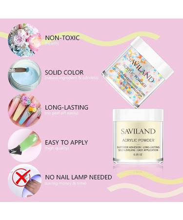 Saviland Acrylic Powder Set - 10 Colors Spring Summer Series | Professional Polymer Nail Set for Extensions & Carving - C-Color Girl - Buy Online on SooperMarket.com