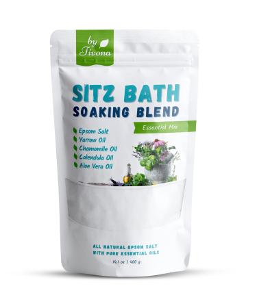 Fivona All Natural Sitz Bath Soaking Blend - Epsom Salt with Pure Essentials Oils for Hemorrhoid, Fissure, Postpartum Care, Bartholin Cyst Treatment - Essential Mix for Self Care - 1 Pack - 14.1 oz Pack of 1