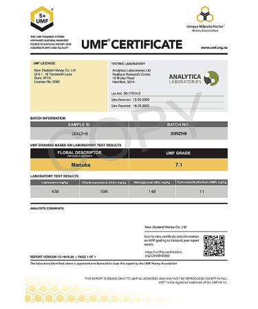 Buy New Zealand Honey Co. Raw Manuka Honey UMF 5+ | MGO 83+ | 250g (8.8oz) - Pure & Natural - Buy Online on SooperMarket.com