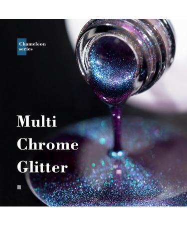 Buy RARJSM Chameleon Gel Nail Polish - Dark Blue to Purple Multichrome Color Changing Holographic Glitter - 15ml Soak Off DIY Nail Gel for Salon Quality Nails at Home - Buy Online on SooperMarket.com