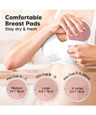Organic Bamboo Nursing Breast Pads - 14 Washable Pads + Wash Bag - Breastfeeding Nipple Pad for Maternity - Reusable Nipplecovers for Breast Feeding (Lovelle  Large 4.8") Lovelle Large 4.8" - Buy Online on SooperMarket.com