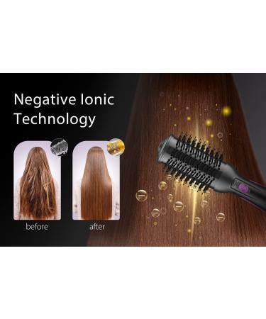 2-in-1 Hot Air Hair Dryer Brush Styler | Ceramic Titanium Barrel | Anti-Frizz | Grey-Purple - Buy Online on SooperMarket.com