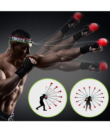 TEKXYZ Boxing Reflex Ball Set - 3 Difficulty Levels | Headband Included | Improve Reaction Speed, Agility, and Hand-Eye Coordination - Buy Online on SooperMarket.com