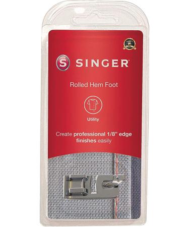 SINGER | Narrow Rolled Hem Foot for Low-Shank Sewing Machines, 1/8 Inch Hem, Light to Medium Weight Fabrics, Couch Over Narrow Cord - Sewing Made Easy