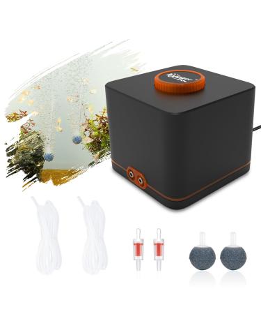 Hygger aquarium air pump aquarium air pump Extremely quiet for aquariums with 2 air outlets 4W adjustable oxygen pump with air hose test valves exhausted stone for aquariums up to 1100l 4W up to 1100l
