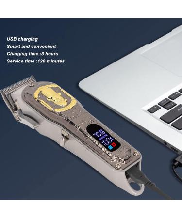 Retro Hair Clippers Kit with Stainless Steel Trimmer Safe Haircut Electric Hair Trimmer with Ergonomic Handle Design Low Noise LED Display - Buy Online on SooperMarket.com