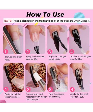 Saviland Nail Art Foil Glue Gel Kit - 2 Bottles 15ML with DIY Fluorescence Starry Stickers and Full Nail Wraps - Nail Art Accessories for Manicure - Buy Online on SooperMarket.com