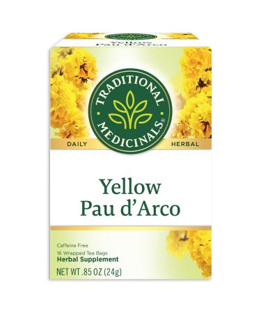 Traditional Medicinals Yellow Pau d’Arco Herbal Tea, Contributes to a Healthy You, (Pack of 2) - 32 Tea Bags Total