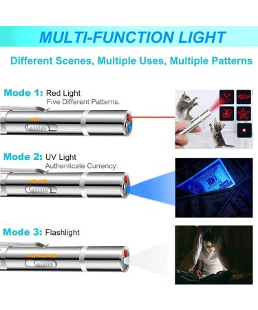 Cat Laser Toy: Red Dot LED Interactive Toy for Indoor & Outdoor Pets - Long Range 5 Modes - USB Rechargeable - Buy Online on SooperMarket.com