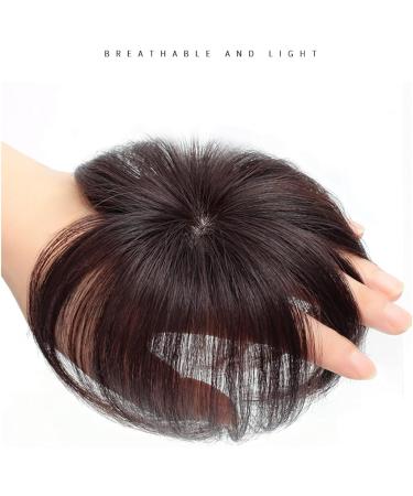 99 Mini Toupee Top Piece Closure Clip in Real Human Hair Crown Topper Silk Straight Hair Light Bang Extensions Handing Needle Thinning Hair 10 cm/905 - Buy Online on SooperMarket.com