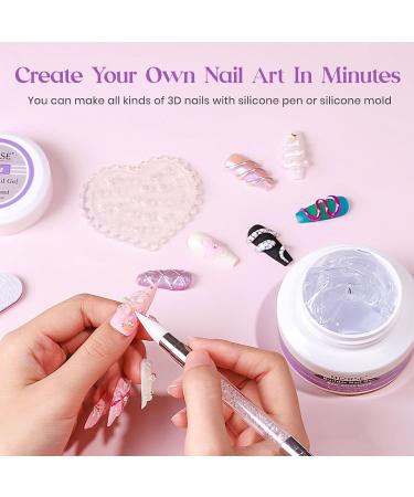 MIZHSE 60g/2.1oz Solid Builder Gel for Nail 4 in 1 Clear Sculpture Solid Nail Extension Gel for Nail Non-Sticky Hand Builder Gel Carving Gel Modeling Nail Art Gel Solid Clear Builder Gel - Buy Online on SooperMarket.com