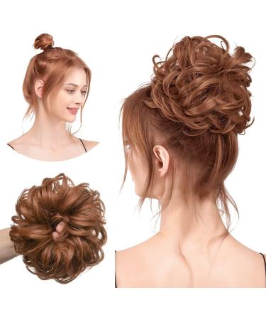 2PCS Light Auburn Messy Hair Bun Extensions - Curly Wavy Updo Scrunchies for Women - Synthetic Chignons - 30 - Buy Online on SooperMarket.com